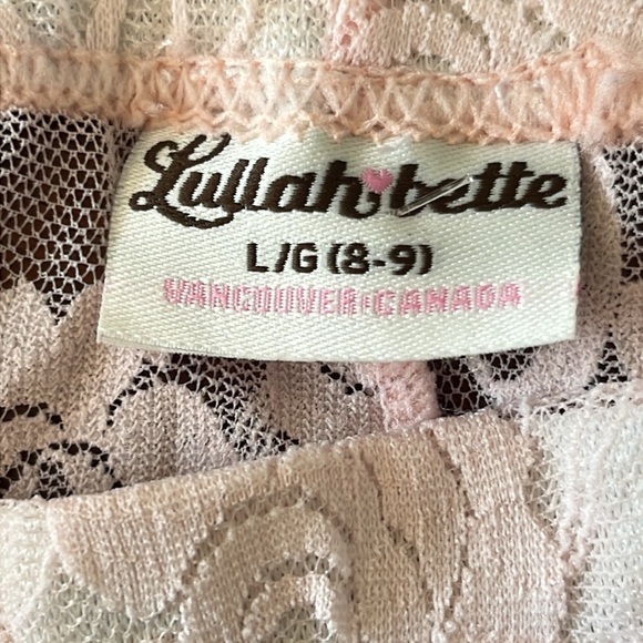 3/$20 Lullah bette Girls Footless Lace Leggings Baby Pink Large 8-9 - Picture 3 of 3